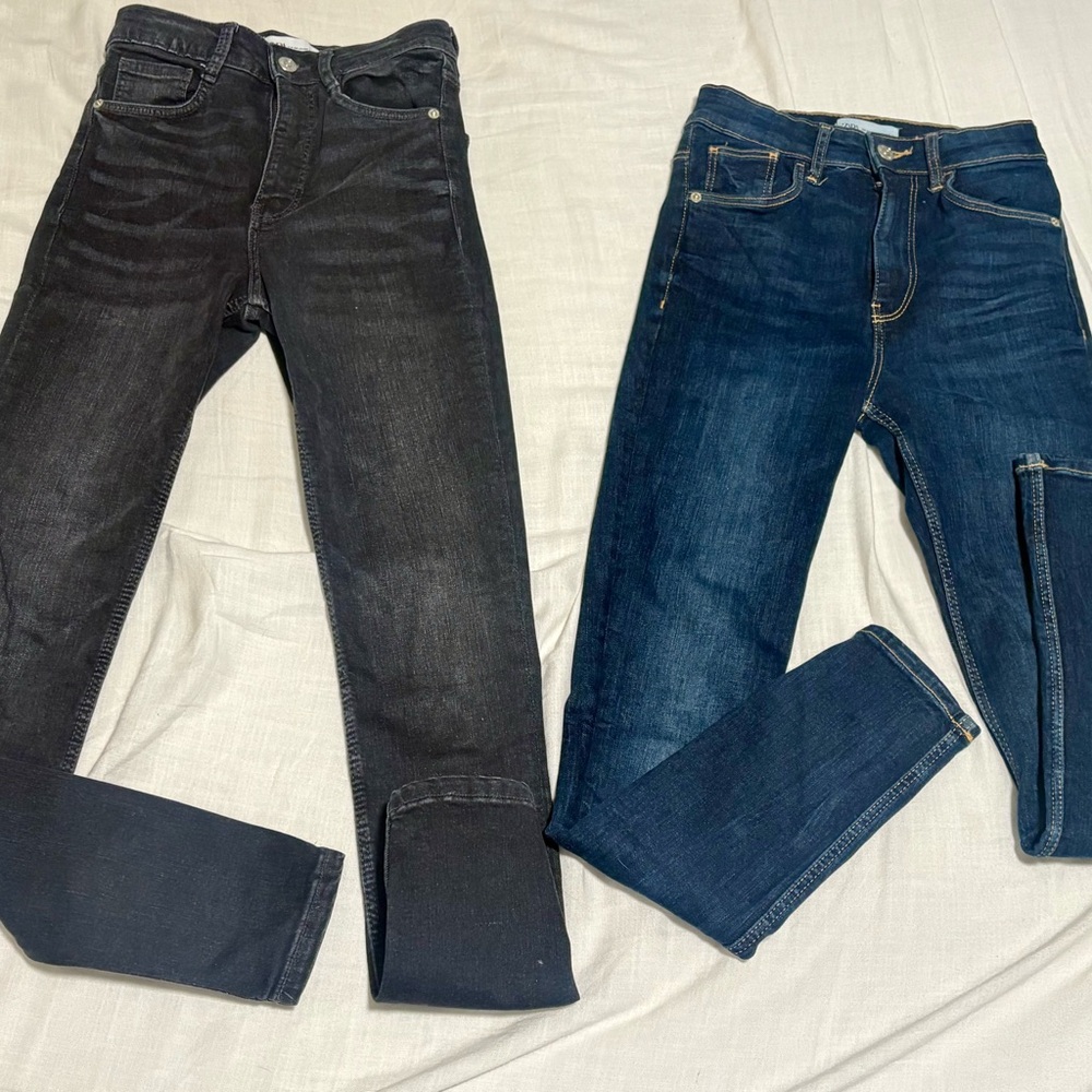 Zara Black and Blue Skinny Jeans